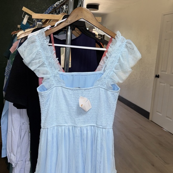 PRETTYGARDEN Summer Casual Sleeveless Smocked Ruffle Tulle Flowy Beach Sundress - Picture 9 of 9